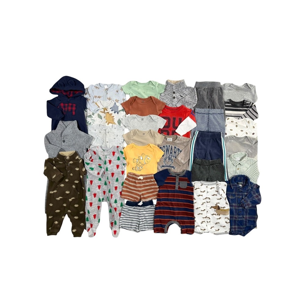 Baby Boys 6-9 Months Clothes Lot 29 Pc Carters OshKosh Disney Harry Potter Mixed